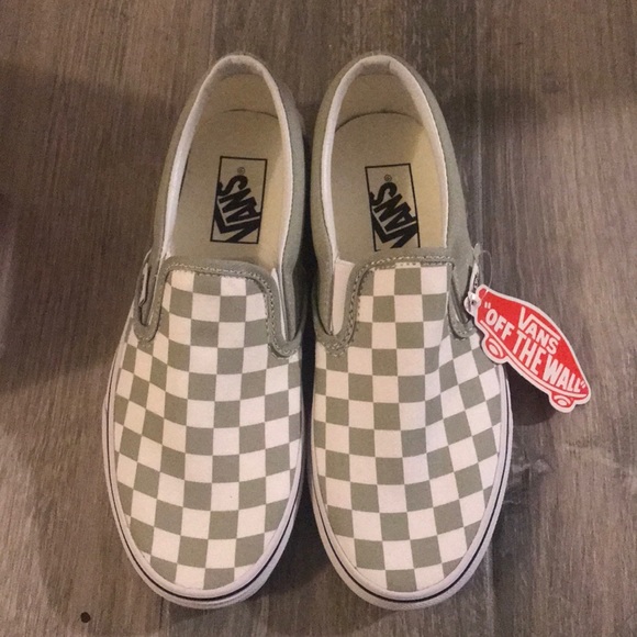 sage checkerboard vans